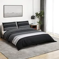 VidaXL Bettwäsche-Set Schwarz und Weiß 135x200 cm Baumwolle