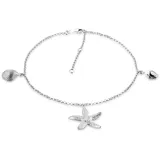 Nenalina Nenalina Fußschmuck Seestern Muschel Maritim Sommer Strand 925 Silber Ketten Damen