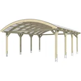 SKANHOLZ Doppelcarport Franken 6,35 x 7,55 m nussbaum inkl. Pfostenanker