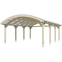 SKANHOLZ Doppelcarport Franken 6,35 x 7,55 m nussbaum inkl. Pfostenanker