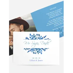 Dankeskarten Hochzeit selbst gestalten mit Spruch und Fotos im Onlinedesigner bei Meine-Kartenmanufaktur.de
