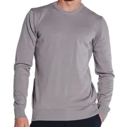 steffen klein Herren Strick-Pullover Baumwoll-Pullover Alltags-Sweater mit Struktur-Muster Rundhals-Pullover 4388 Grau - S