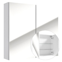 Lomadox Spiegelschrank SOFIA-107 65 cm weiß 2-trg Hochglanz lackiert, B/H/T: ca. 65/60/15 cm weiß
