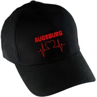 Multifanshop Baseballcap - Augsburg - Herzschlag - Druck rot