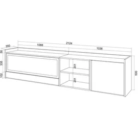 SKRAUT HOME Lowboard 212x50x35 cm Beige Holzwerkstoff