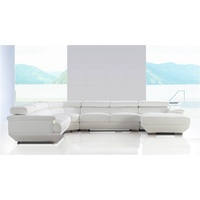 JVmoebel Ecksofa Design Ecksofa Leder Sofa Couch Polster Eck Sitz Wohnlandschaft, Made in Europe weiß