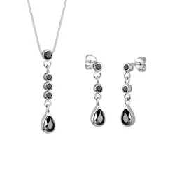 Elli Tropfen Zirkonia 925 Sterling Silber Schmuck-Set   Damen 