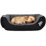 Neti Hundebett Hundekorb Hundekissen Hundesofa Katzenbett Schlafplatz (Schwarz, XL)