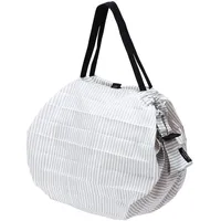 Shupatto Japanische kompakte faltbare Einkaufstasche, Größe M - SEN (gestreift), weiß gestreift, 32 x 32 cm, modern, Weiß gestreift, 32 x 32 cm, Zeitgenössisch