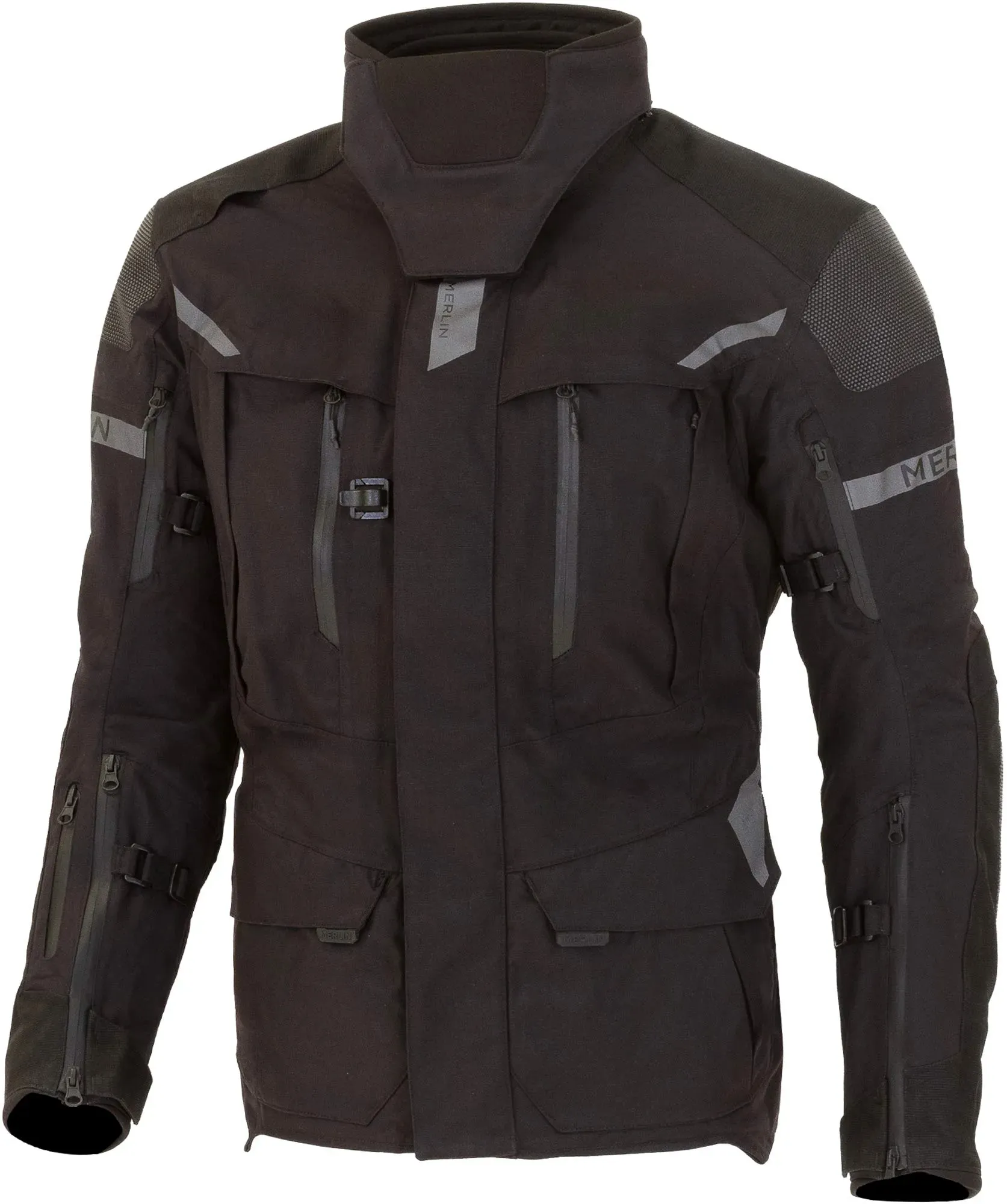 Merlin Akashi Pro D30 Laminated Laminierte wasserdichte Motorrad Textiljacke, schwarz, Größe M für Männer