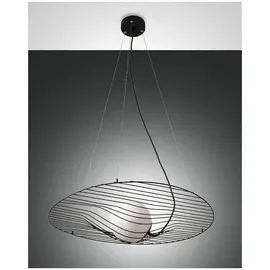 Fabas Luce Homa 1-flg. Ø 70 cm schwarz Glas und Metall
