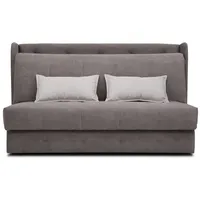 Konstanta Möbelhaus Schlafsofa Derby Lite Akkordion 160 cm, Buchenholzlatten und eine Matratze mit einem Pocket-Spring-Federkern." grau