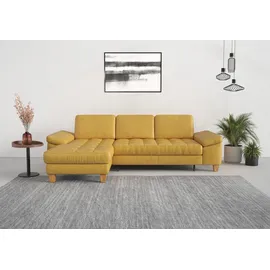 sit&more Ecksofa SIT & MORE "Westham L-Form", gelb (dijon), B:275cm H:88cm T:172cm, 100% Polyester, Sofas, Ecksofa, mit Recamiere, mit oder ohne Bettfunktion, Bettkasten, Füße Eiche