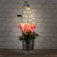 Spetebo LED Solar Deko Wasserhahn mit Blumentopf - 60