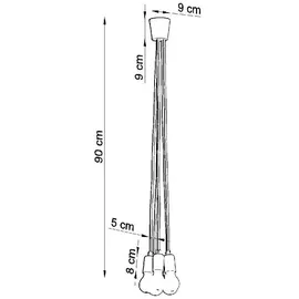 Sollux Diego 5-flg. 5xE27 90 cm weiß