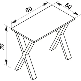 VCM Schreibtisch Lona Sonoma Eiche / Silber