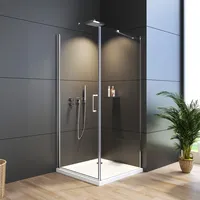 Duschkabine Schwingtür 80x80 Cm Eckeinstieg Mit Seitenwand Duschkabine Pendeltür Drehtür 80cm Mit Seitenwand 80cm Duschabtrennung Pendeltür Komplett Dusche 6mm Nano Egs Glas Duschwand Höhe 195cm