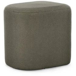 Pouf Darya aus Waben-Stoff, Dunkelgrün
