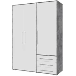 Kleiderschrank  Morley , grau , Maße (cm): B: 144,4 H: 200 T: 53