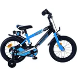 Volare Kinderfahrrad Sportivo für Jungen 14 Zoll Kinderrad Schwarz Blau