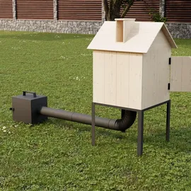 QLS Räucherofen 51 x 40 x 25 cm Holz, Metall, Stahl schwarz