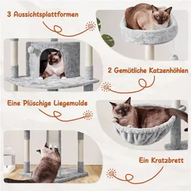Yaheetech Katzenkratzbaum 193 cm dunkelgrau