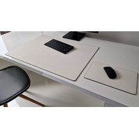 Profi Mats Schreibtischunterlage Schreibtischunterlage mit Mauspad Sanftlux Leder in 12 Farben 3 Gr. weiß 60 cm