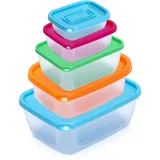 Velicber 5 Stück Frischhaltedosen Set Food Aufbewahrungsbox Gefrierdosen set Kunststoff Portion Box Stapelbar BPA-frei Luftdichte Vorratsdosen Küche Gefrierbehälter mit Deckel