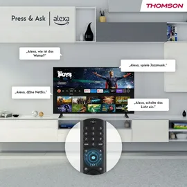 Thomson 43 (109 cm) UHD LED Smart TV mit Fire TV, Alexa Sprachsteuerung, AirPlay, Wi-Fi, Triple Tuner (Kabel/Satellit/Antenne), Bluetooth 5.0, HDMI, USB, AV IN, CI+, 43UF4S35