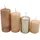 Dekohelden24 Gestufte Stumpenkerzen 280 g H 5-10 cm Ø 4 cm Nude/Cappuccino