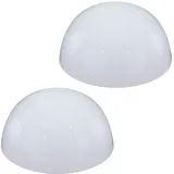 ETC Shop Solarleuchte Halbkugel Kugelleuchte Solar Außen Gartendeko Halbkugel, weiß, LED Leuchtmittel, d 20 cm, 2er Set