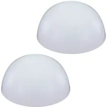 ETC Shop Solarleuchte Halbkugel Kugelleuchte Solar Außen Gartendeko Halbkugel, weiß, LED Leuchtmittel, d 20 cm, 2er Set