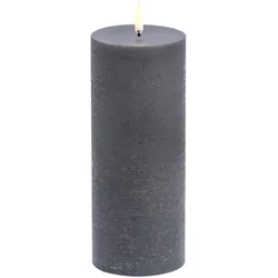 Uyuni LED Stumpenkerze 7,8x20cm melted rustic grey