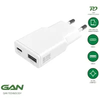 4smarts Netzladegerät PDPlug Slim 20W GaN 1C+1A, Weiß