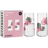 Ritzenhoff & Breker Ritzenhoff Universalglas Sommersonett Trinkgläser, Grün, Rosa