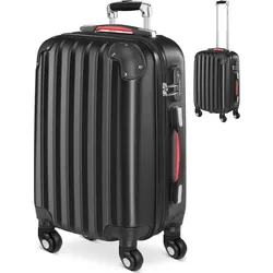 Hartschalenkoffer Rollen 360o Handgepäck Schwarz ABS