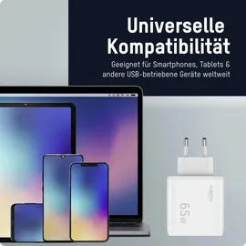 Ansmann USB C Schnellladegerät PD, 65W Universell iPhone Samsung