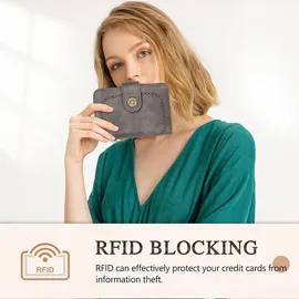 TEUEN Damen Geldbörse Vintage grau