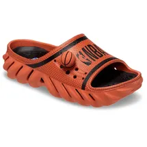 Crocs Unisex-Adult NBA Echo Slide Sandal, Orange/Abendrot im Zickzackmuster (Sunset Chevron), 41/42 EU - 41 EU