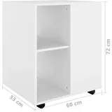 vidaXL Rollcontainer 60 x 53 x 72 cm Weiß