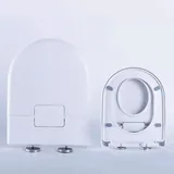 Wttfc Familien Toilettensitz Kinder Einfache Montage,Wc Sitz D Form,Klodeckel Mit Kindereinsatz,Klobrille Mit Kindersitz,Abnehmbarer Klobrille Aus Polypropylen,Hole Spacing 8-20cm,Weiß