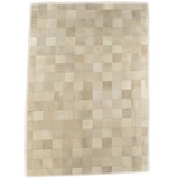 KUHFELL online & NOMAD Fellteppich Kuhfell Rinderfell Teppich Patchwork 180 x 120 cm in ver. Farben beige|weiß