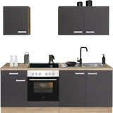 OPTIFIT Küchenzeile Leer 210 cm grau