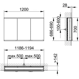 Keuco Royal Modular 2.0 120 cm silber