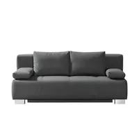 Sofa.de Querschläfer mit Bettkasten Atina ¦ grau ¦ Maße (cm): B: 196 H: 89 T: 94