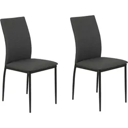 Esszimmerstuhl HELA "ALIZIA", grau (anthrazit, schwarz), B:40cm H:92cm T:42cm, 100% Polyester, Stühle, Bezug Microfaser Flachgewebe, Unser Bestpreis
