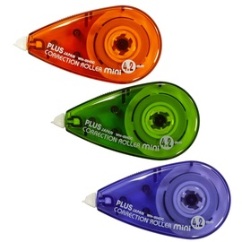 PLUS Japan, Korrekturroller Mini, 4,2 mm x 4.2mm, 3er Pack, sofort überschreibbar