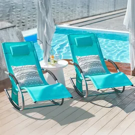 SoBuy Sonnenliege 2 Personen Gartenliege bis 150kg, Türkis