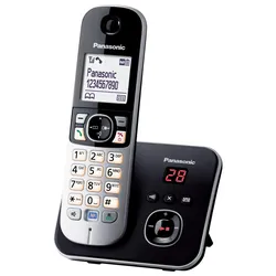 Panasonic Schnurloses Telefon mit Anrufbeantworter KX-TG6821GB schwarz-silber