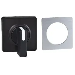 Schneider Electric KBC1H Betätigungselement 45x45mm, silberfarben- Knebel, schwarz, zum Gravieren